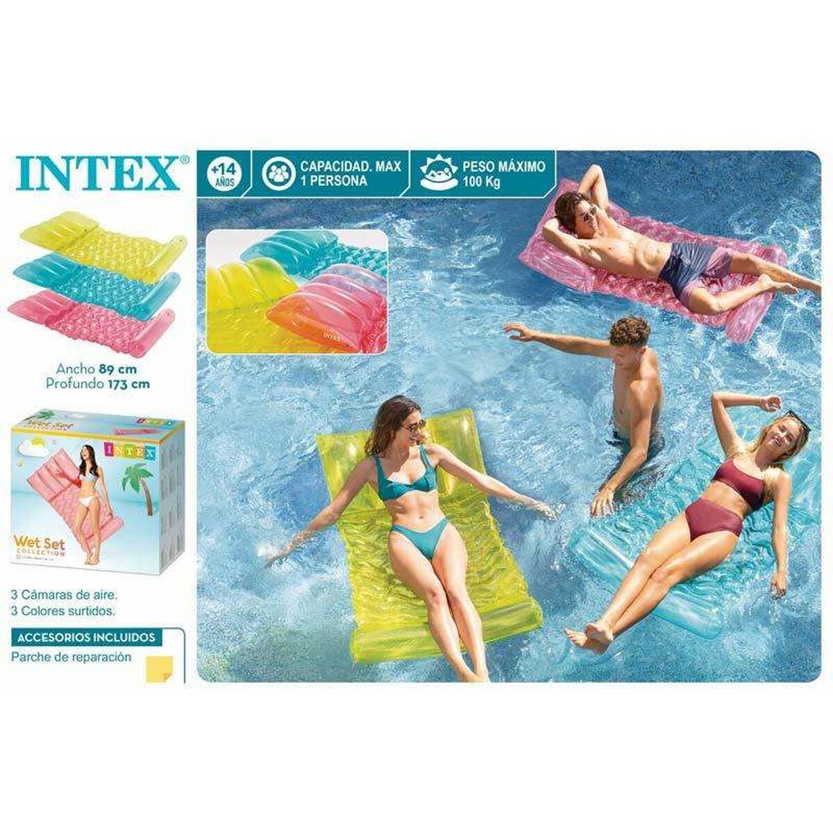 Colchoneta Hinchable Intex 89 x 173 cm Transparente