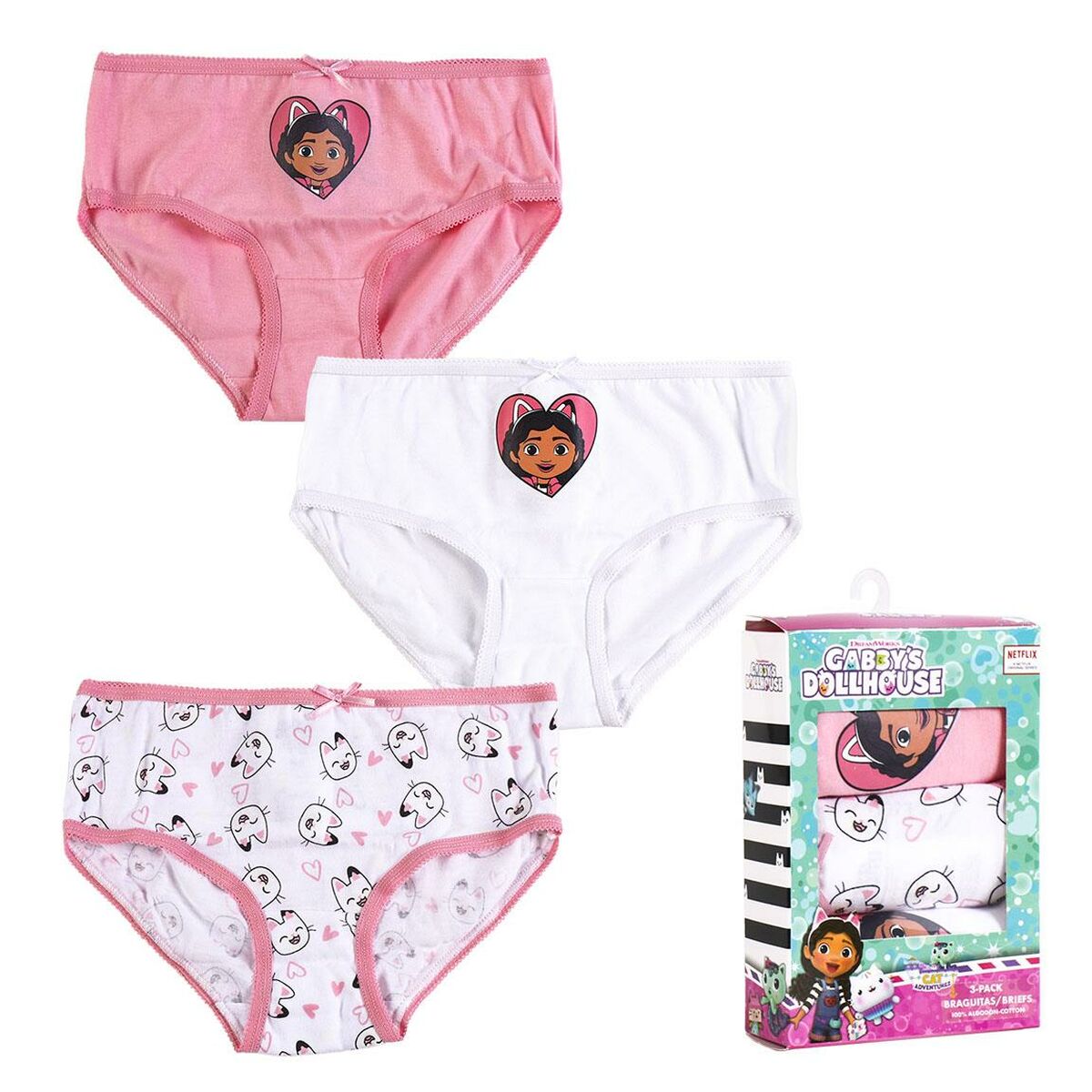 Pack de Braguitas para Niña Gabby's Dollhouse Multicolor
