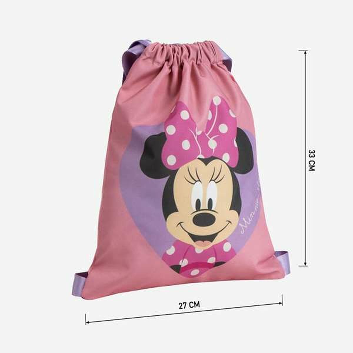 Bolsa Mochila con Cuerdas Minnie Mouse Rosa 27 x 33 cm
