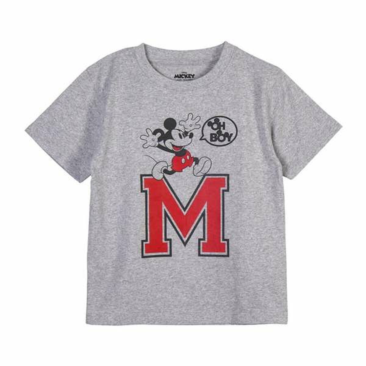 Camiseta de Manga Corta Infantil Mickey Mouse Gris 4 Años