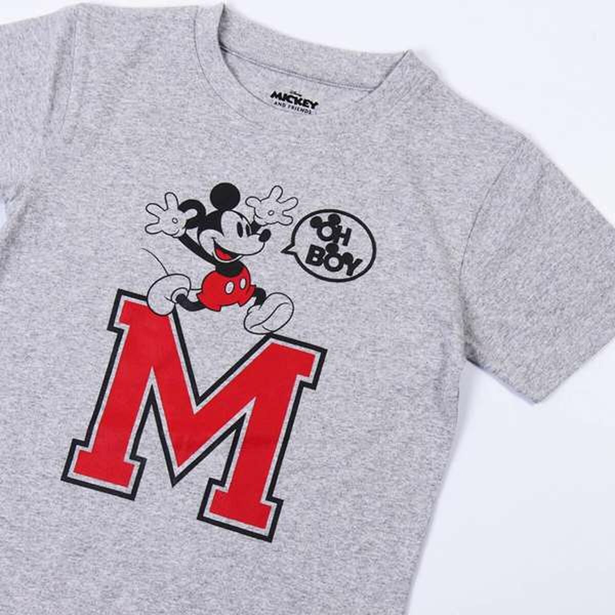 Camiseta de Manga Corta Infantil Mickey Mouse Gris 4 Años