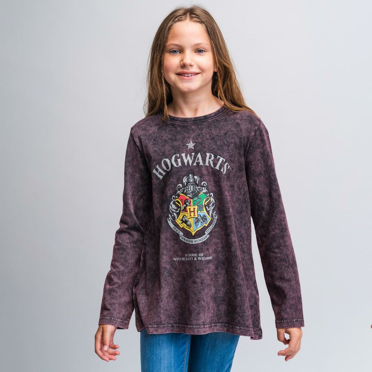 Camiseta de Manga Larga Infantil Harry Potter Gris oscuro 14 Años