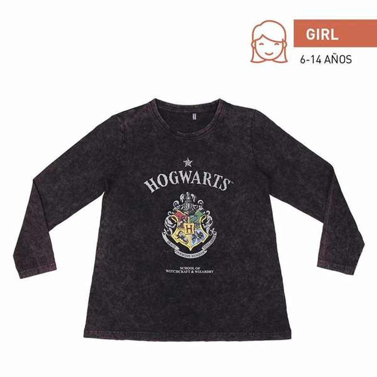 Camiseta de Manga Larga Infantil Harry Potter Gris oscuro 14 Años