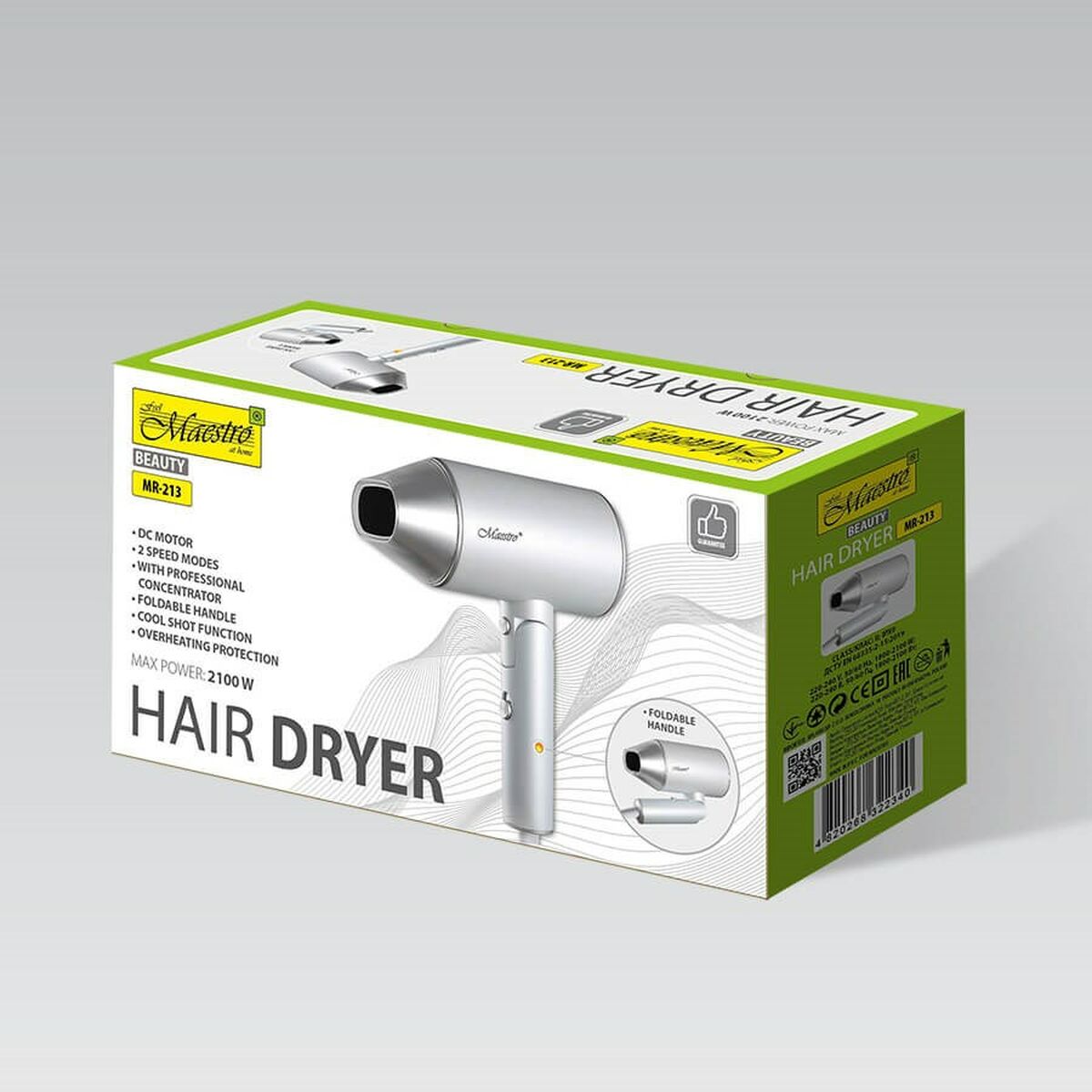 Secador de Pelo Feel Maestro MR-213 Plateado 2100 W