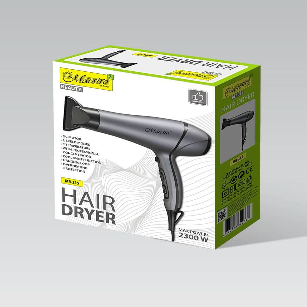 Secador de Pelo Feel Maestro MR-215 Negro Grafito 2300 W