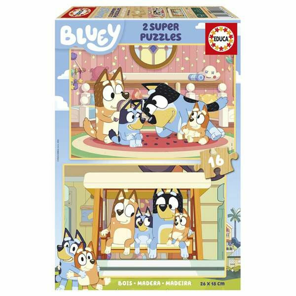 Set de 2 Puzzles Educa Bluey (2 Unidades)