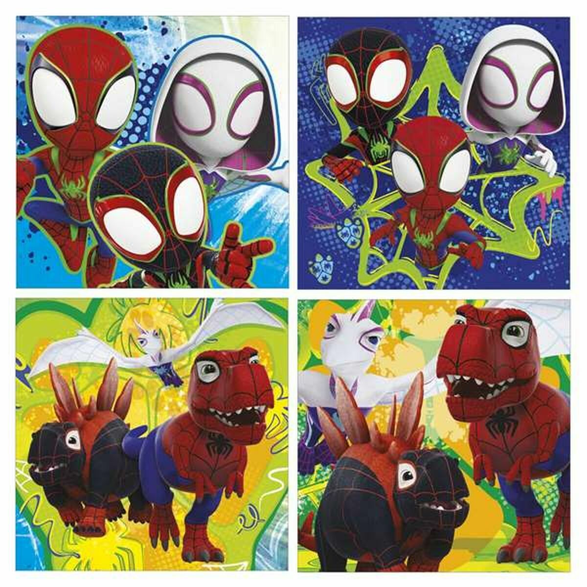 Set de 4 Puzzles Educa Dino Spidey (4 Unidades)