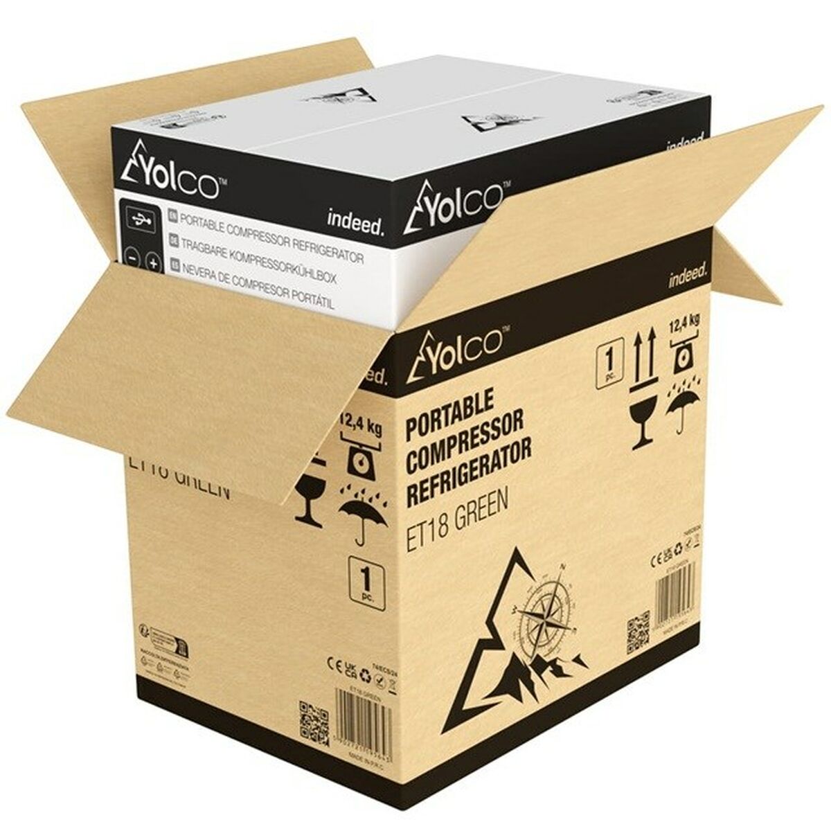 Mini Nevera Yolco ET18 Verde 45 W 17 L