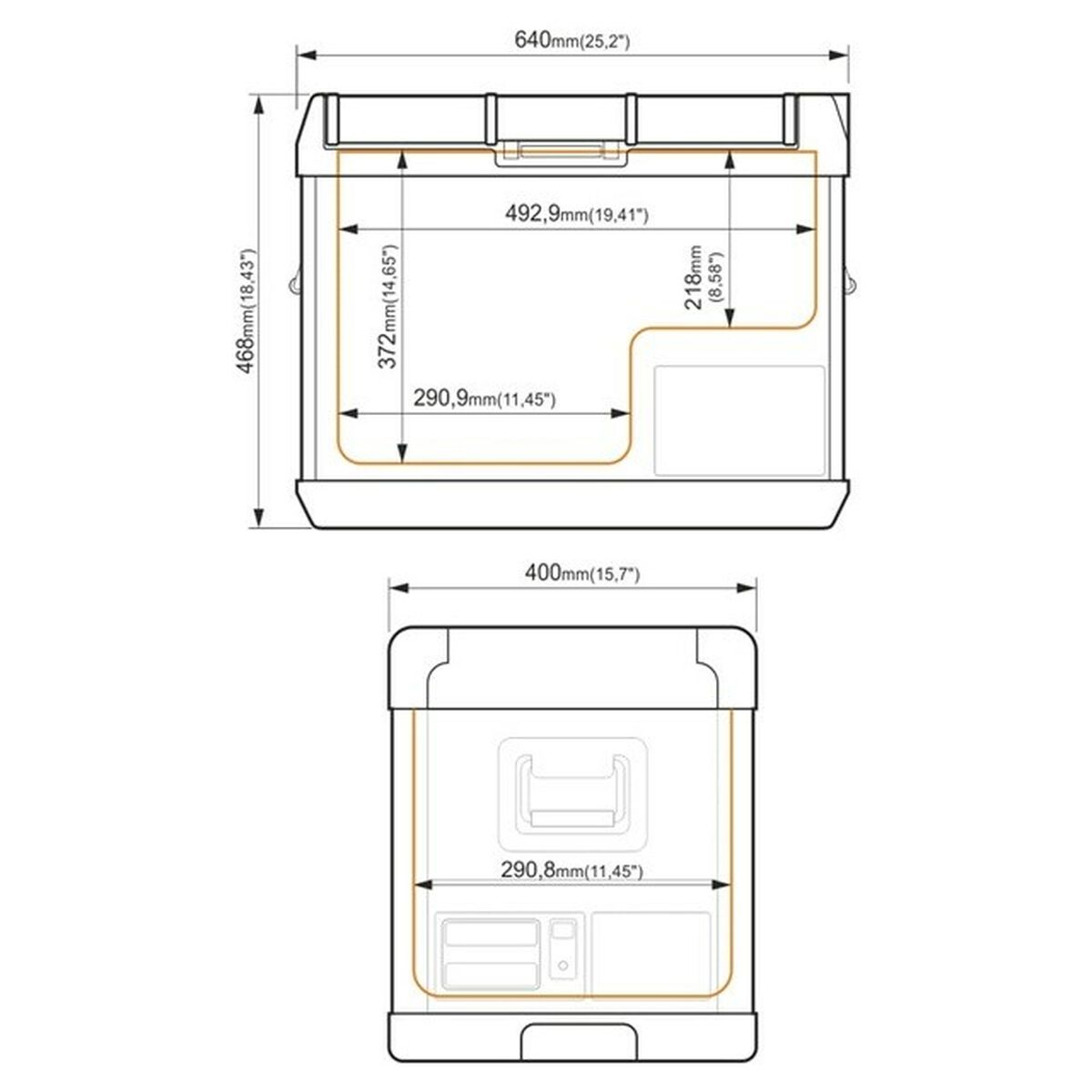 Mini Nevera Yolco GCX47 Negro 50 W 47 L