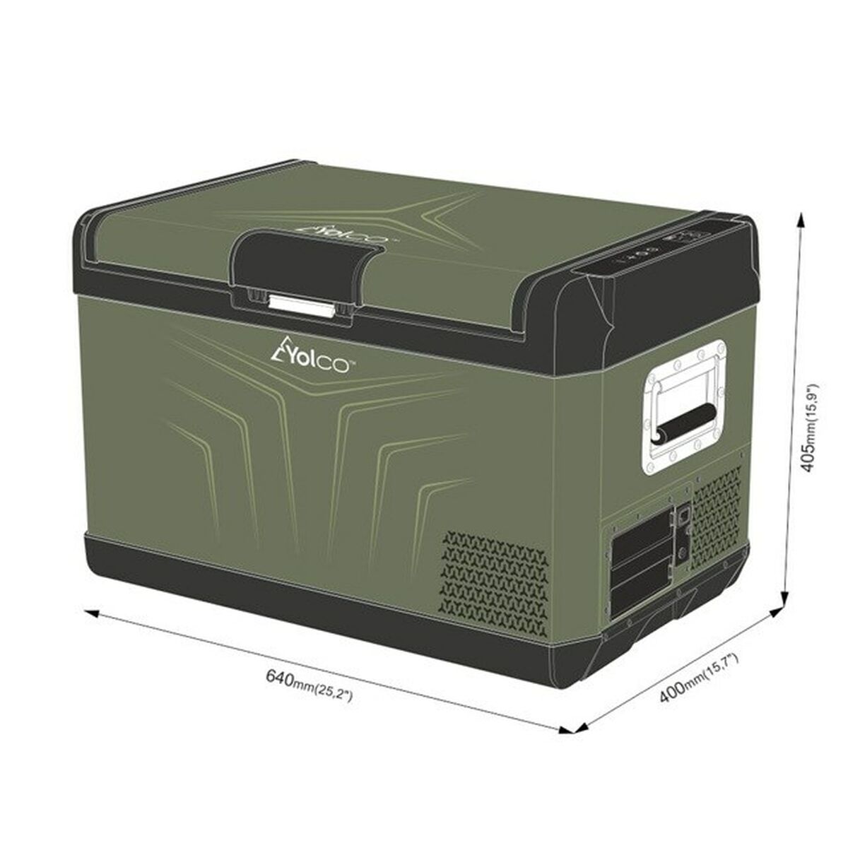 Mini Nevera Yolco GCX37 Verde 50 W 37 L