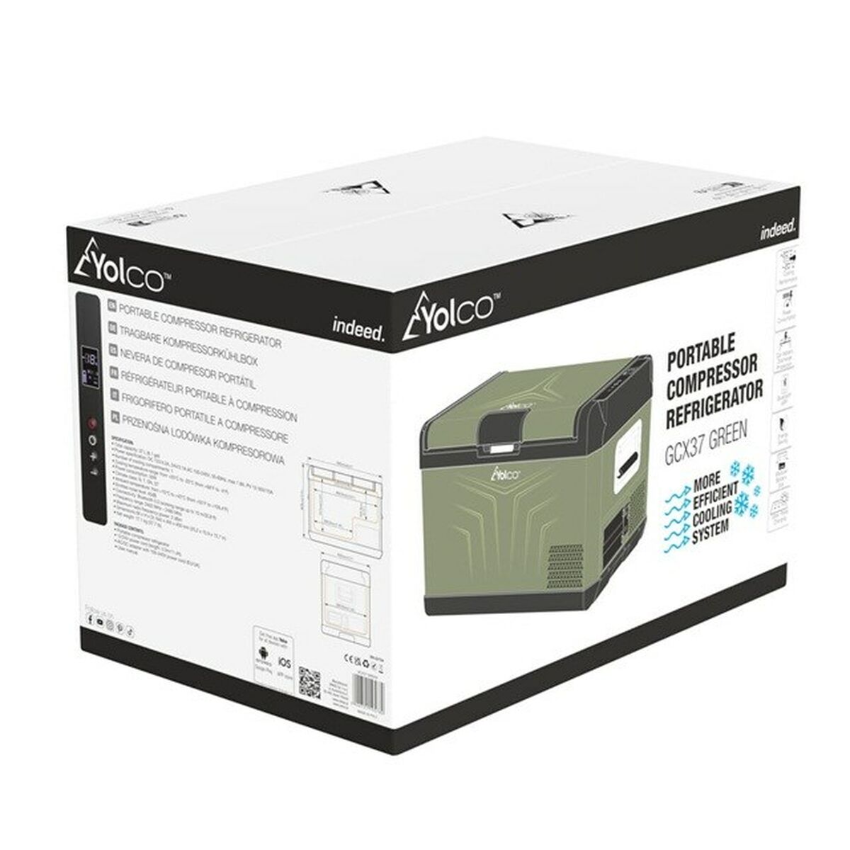 Mini Nevera Yolco GCX37 Verde 50 W 37 L