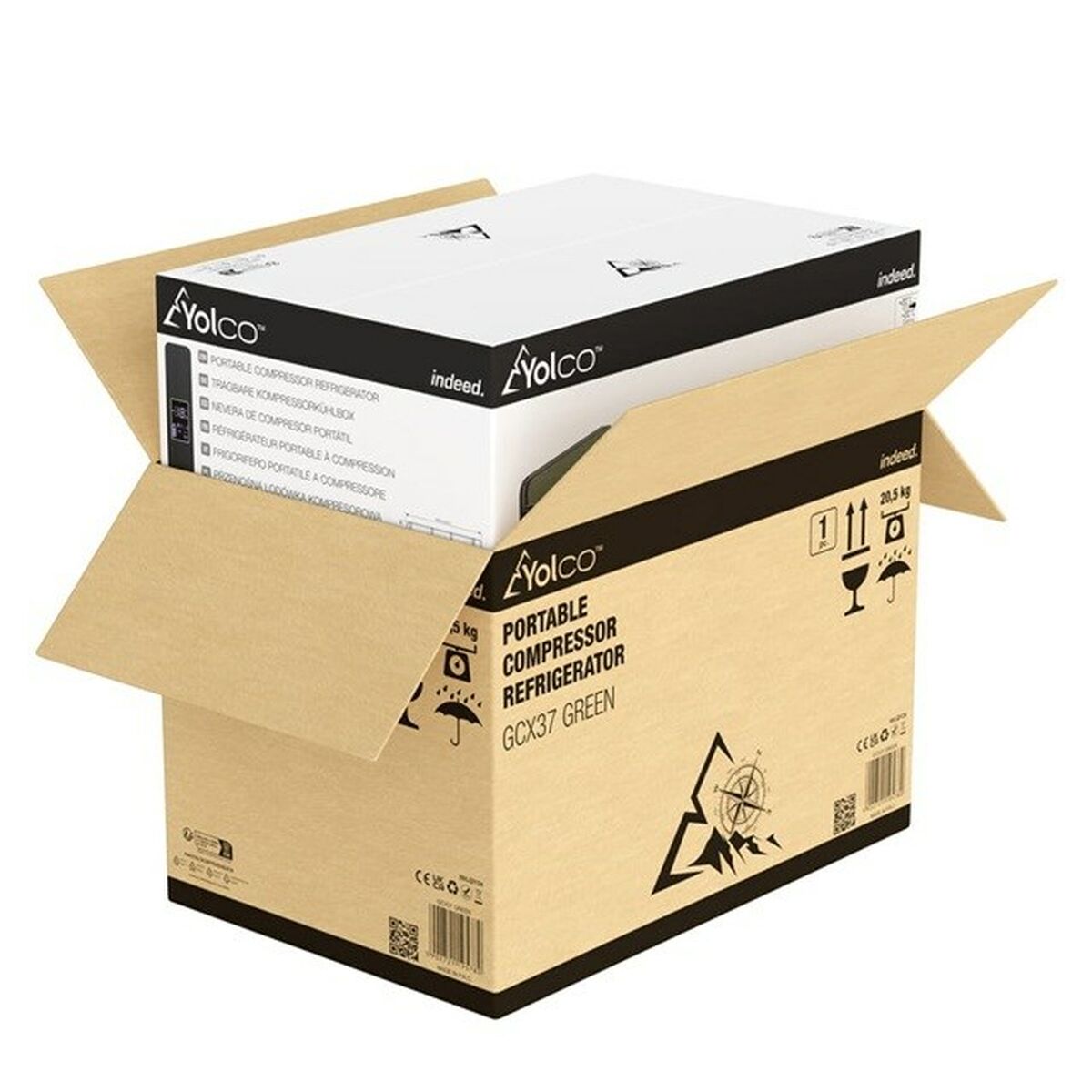 Mini Nevera Yolco GCX37 Verde 50 W 37 L