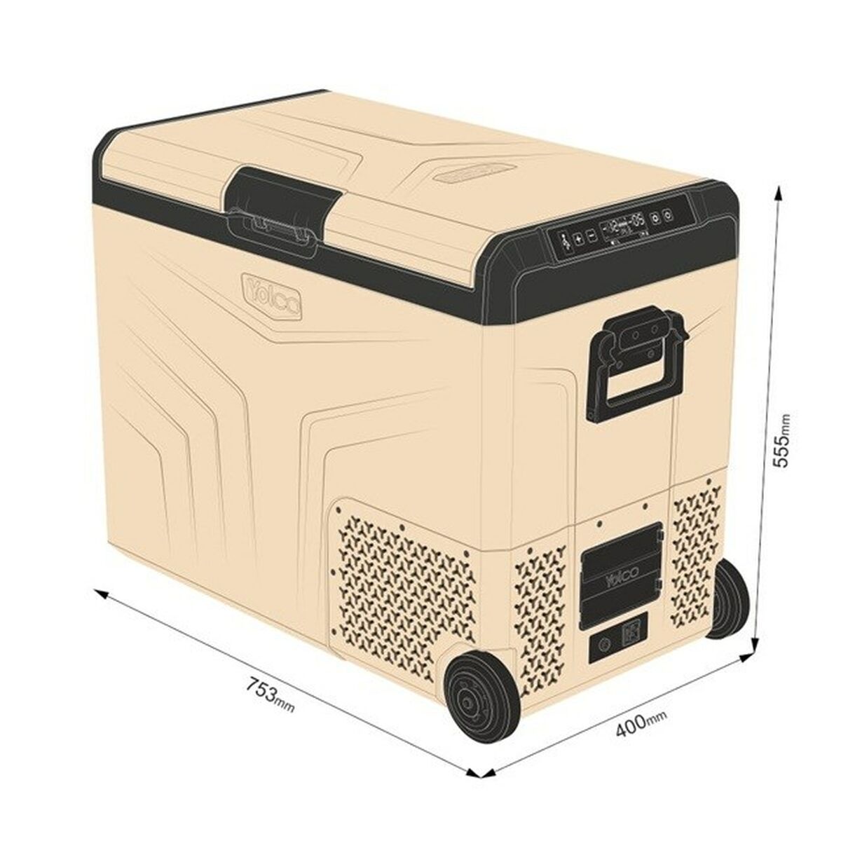 Mini Nevera Yolco TCX60 Negro Arena 60 W 14 L 60 L 46 L