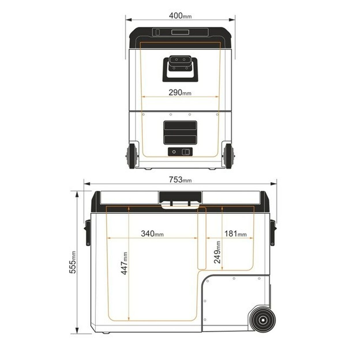 Mini Nevera Yolco TCX60 Negro Arena 60 W 14 L 60 L 46 L