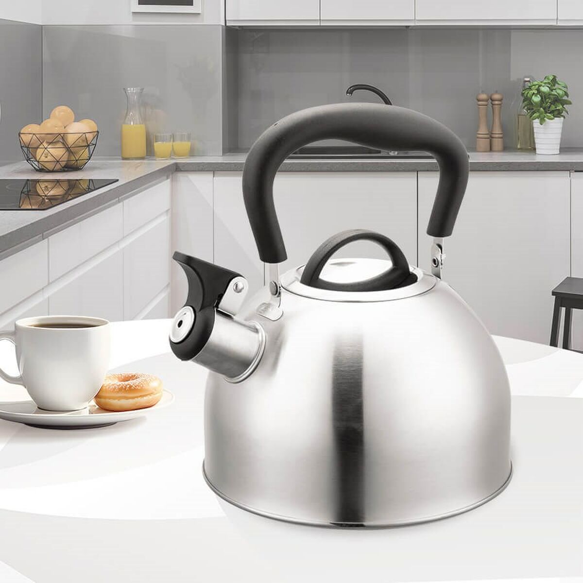 Tetera Feel Maestro MR-1336 Negro Plateado Acero Inoxidable 1,8 L