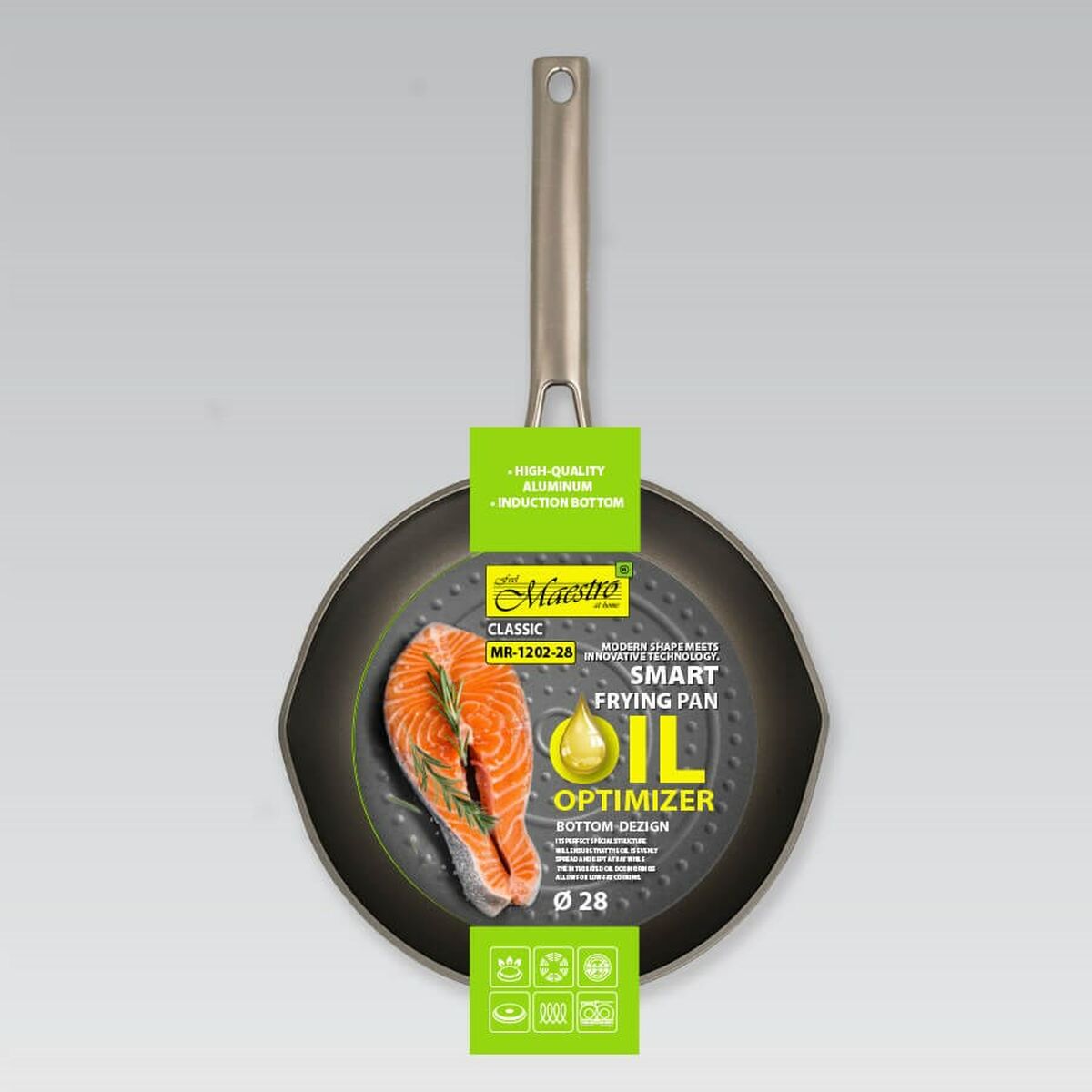 Sartén Feel Maestro MR-1202-28 Negro Metal Aluminio Ø 28 cm