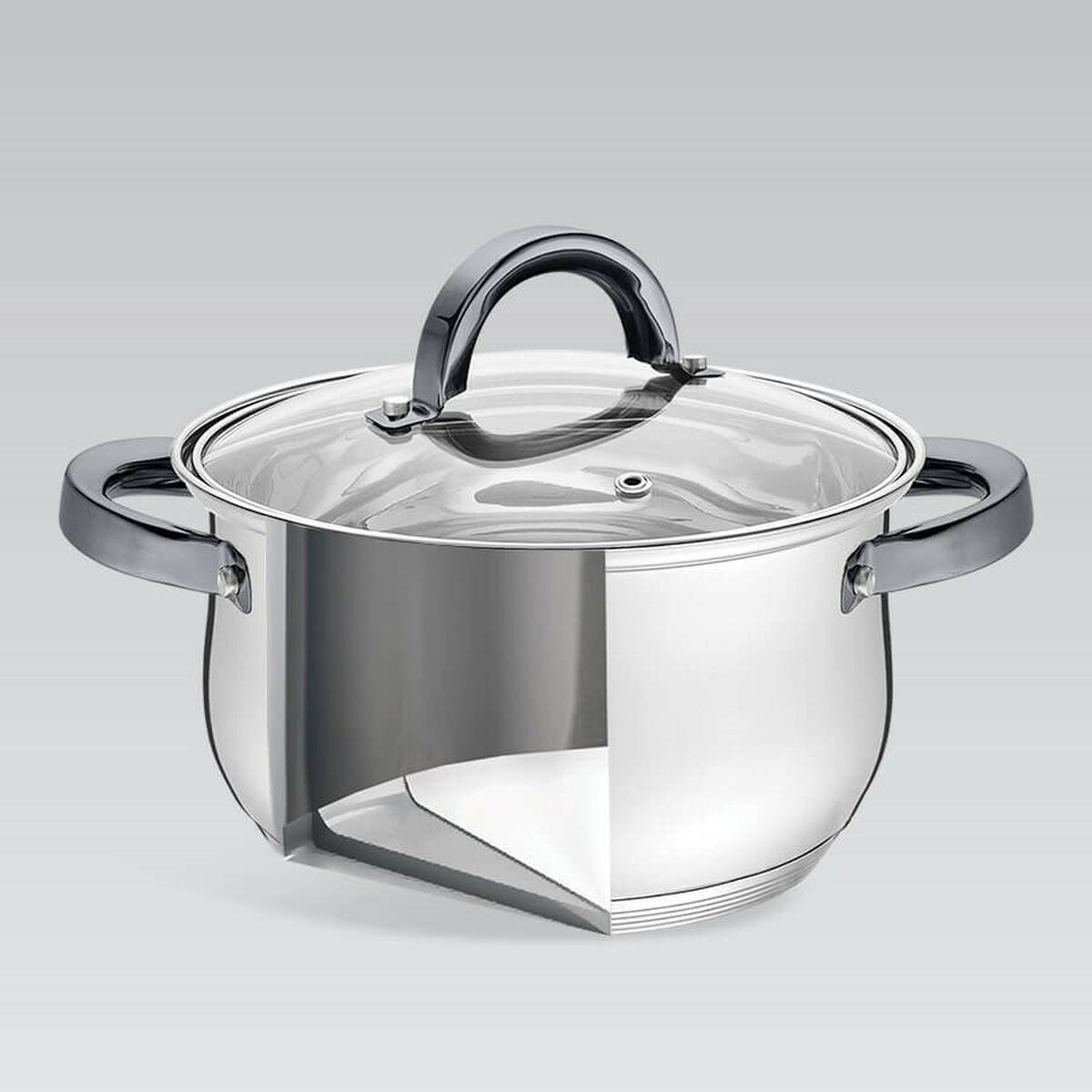 Olla con Tapa Feel Maestro MR-3522-6M-BLACK Plateado Acero Acero Inoxidable Ø 18 cm Ø 20 cm Ø 16 cm 2,5 L 1,8 L 3,5 L (6 Piezas)