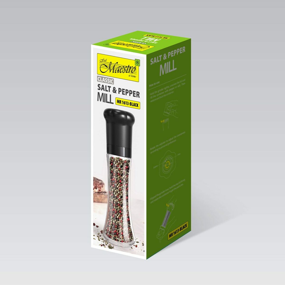 Molinillo para Especias Feel Maestro MR-1613-BLACK Negro