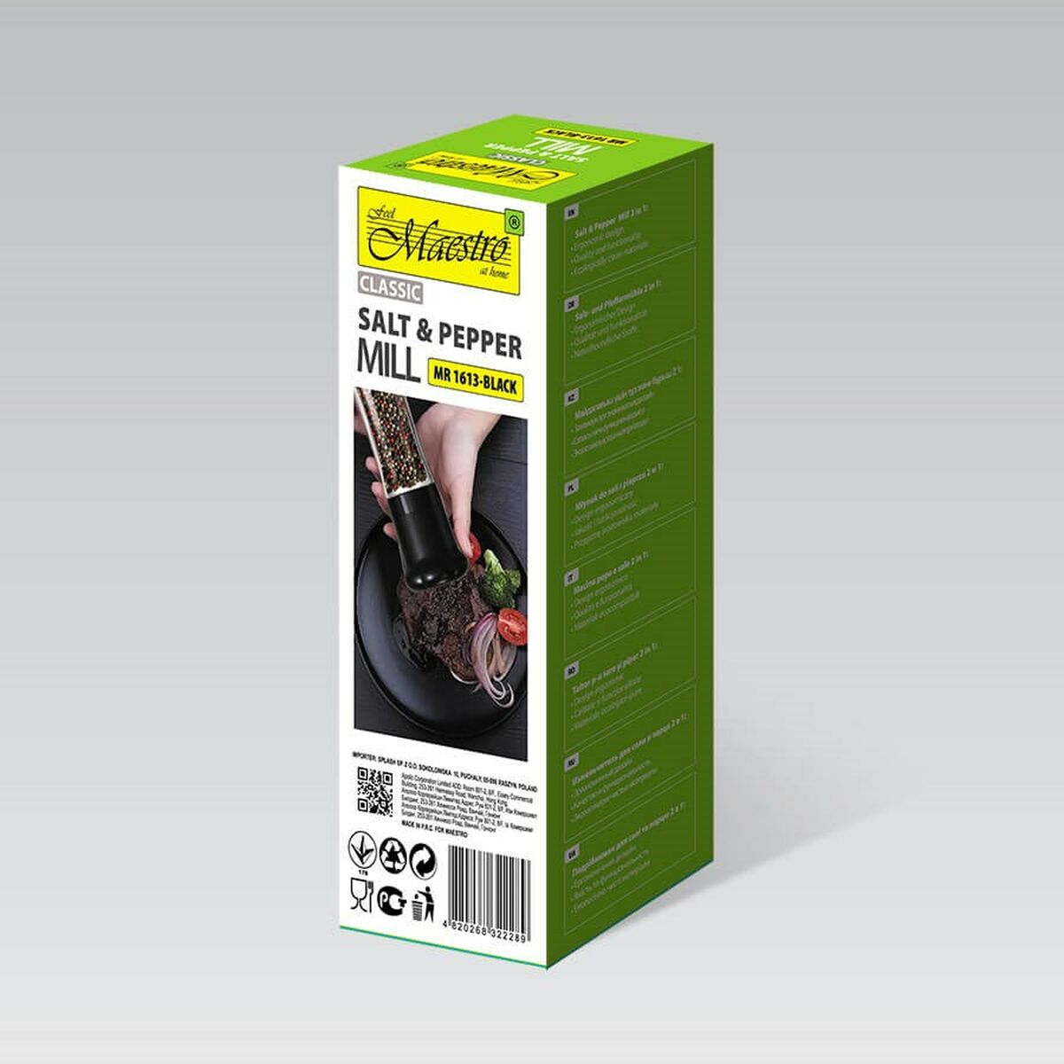 Molinillo para Especias Feel Maestro MR-1613-BLACK Negro