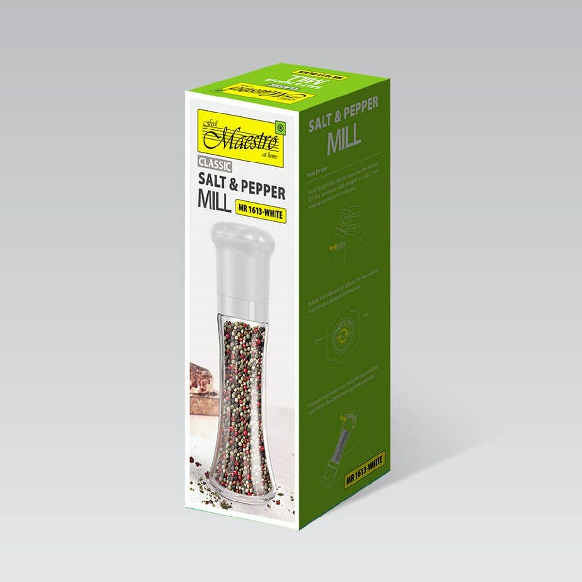 Molinillo para Especias Feel Maestro MR-1613-WHITE Blanco