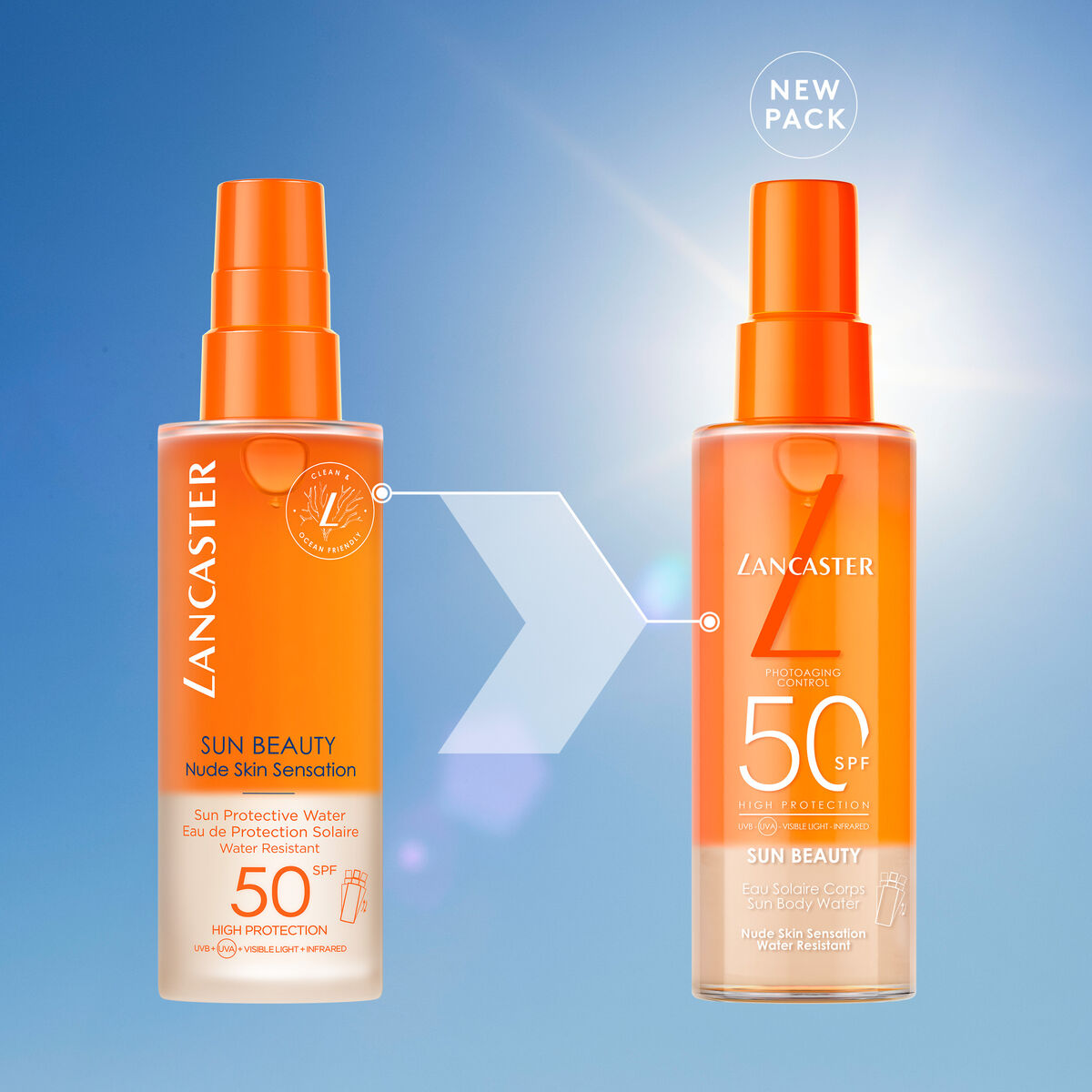 Spray Protector Solar Lancaster SUN BEAUTY Spf 50 150 ml