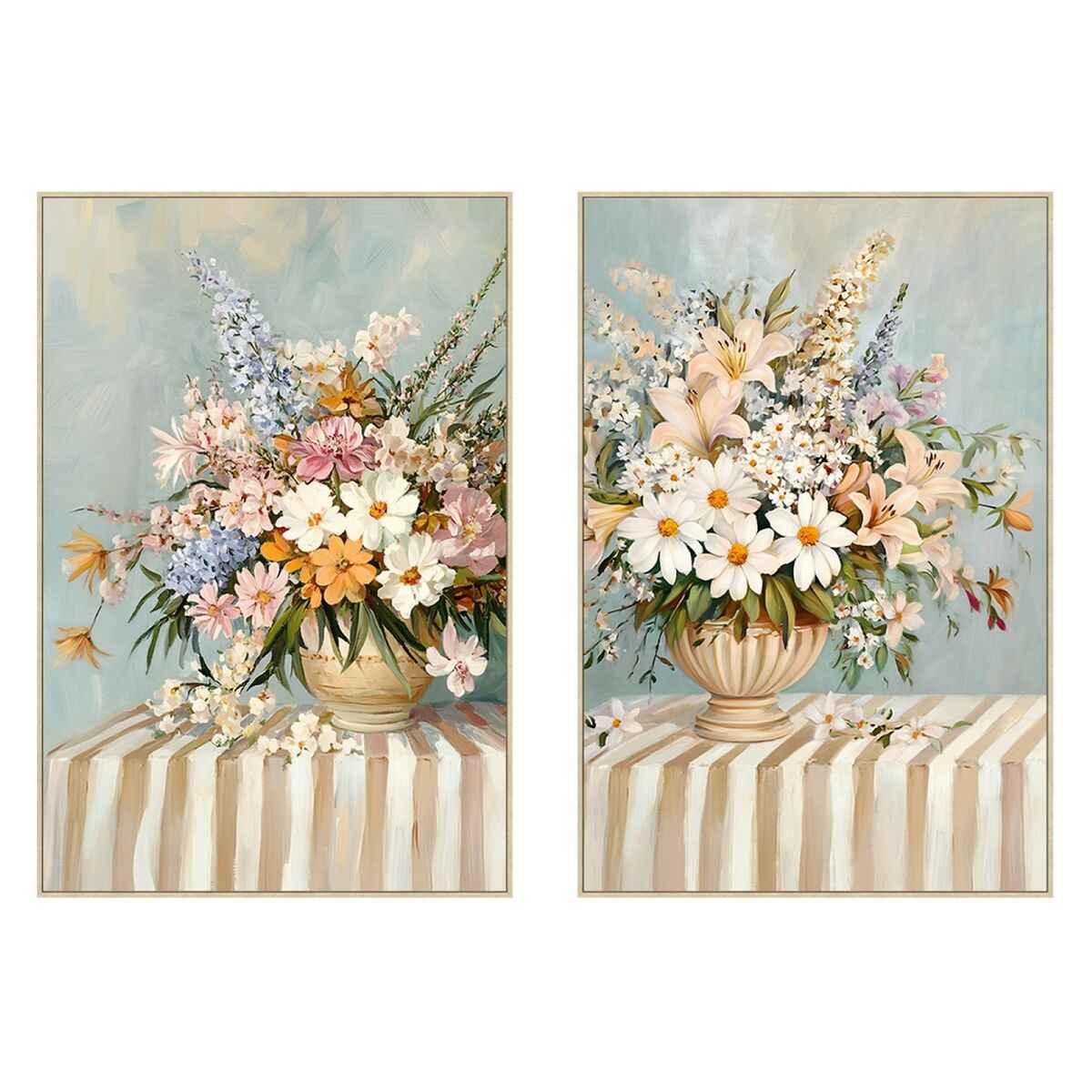 Lienzo Home ESPRIT Cottage Florero (2 Unidades)