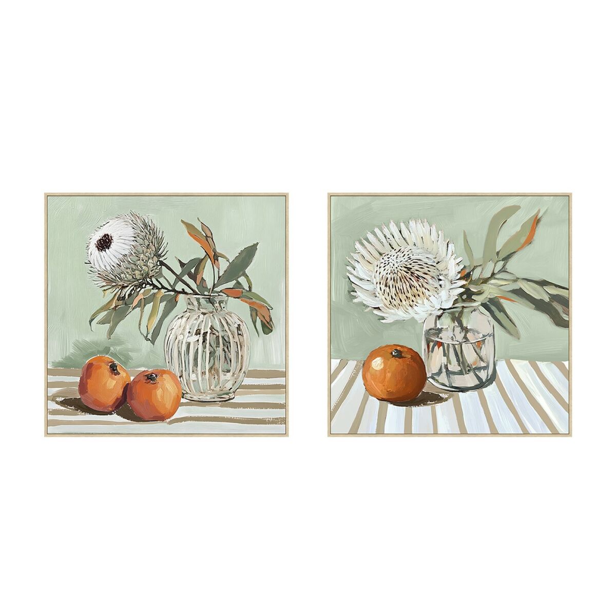 Lienzo Home ESPRIT Amarillo Blanco Rojo Verde Cottage 83 x 4,5 x 83 cm (2 Unidades)