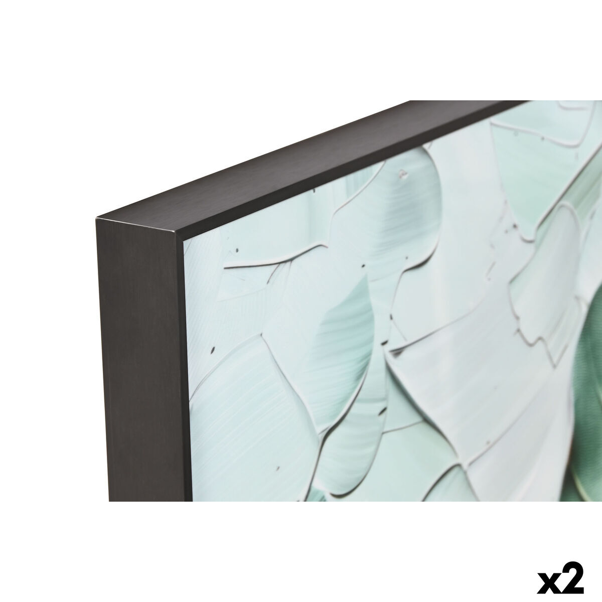 Cuadro Home ESPRIT Verde Palmeras Tropical 80 x 3,5 x 120 cm (2 Unidades)