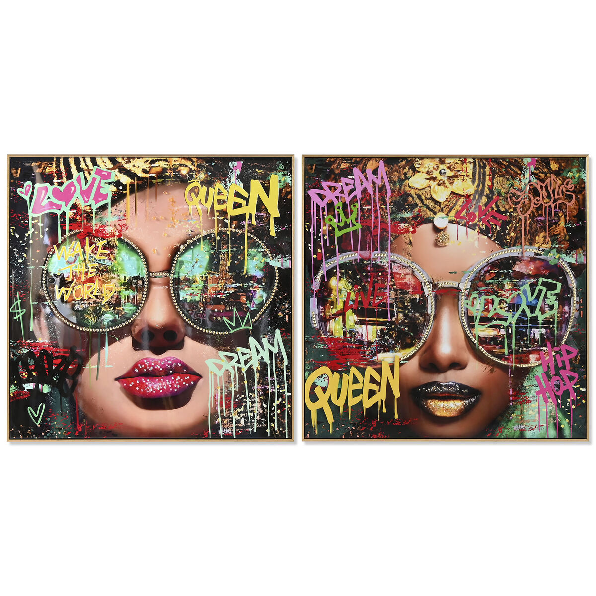 Lienzo Home ESPRIT Poliestireno Lienzo 82 x 4 x 82 cm