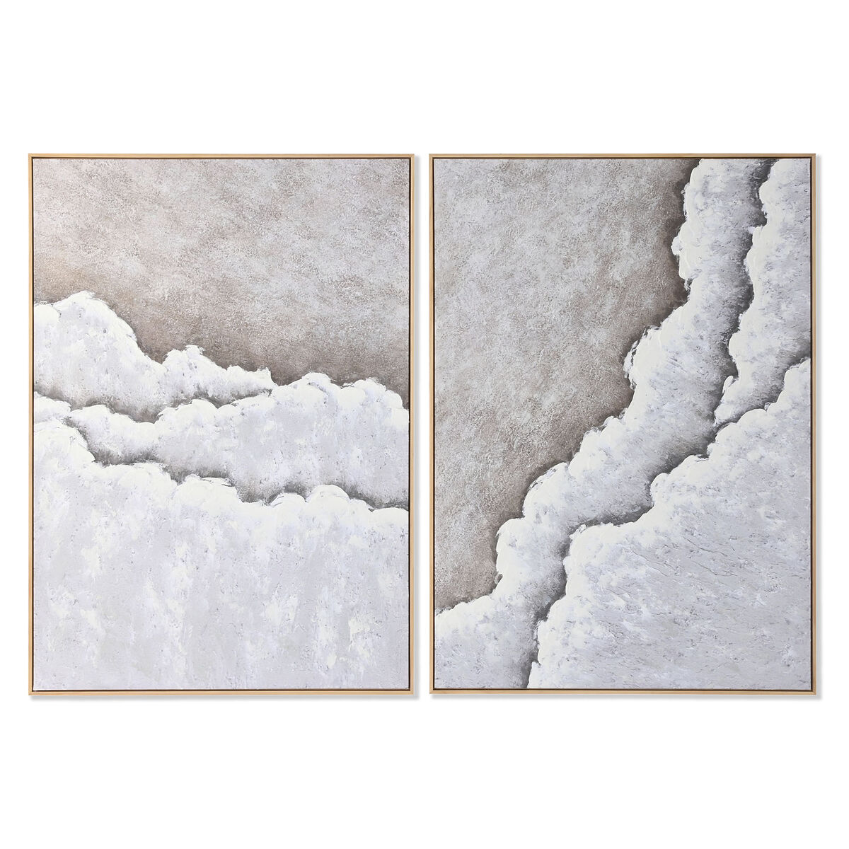 Cuadro Home ESPRIT Blanco Beige Moderno Playa 103 x 4,3 x 143 cm (2 Unidades)