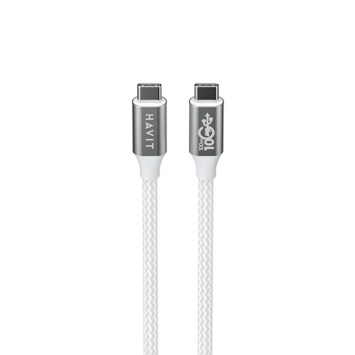 Cable USB-C a USB-C Havit CB6290 Blanco Gris 1 m