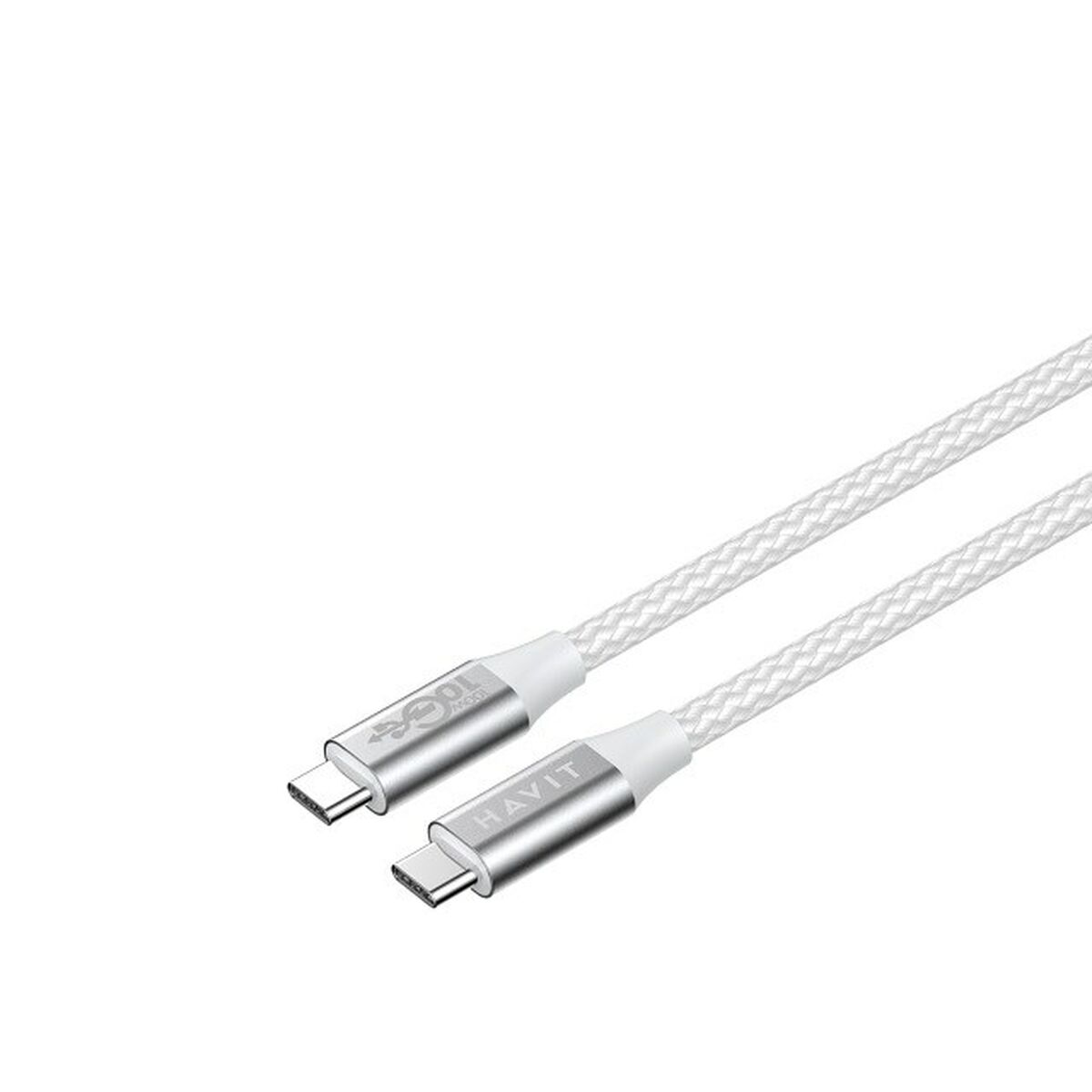 Cable USB-C a USB-C Havit CB6290 Blanco Gris 1 m