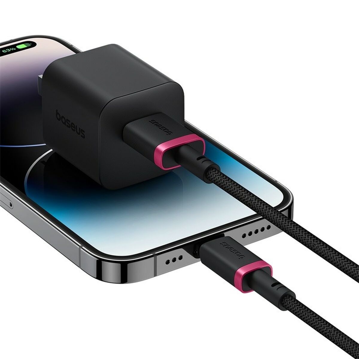 Cable USB a Lightning Baseus P10377801U01-01 Negro Rojo 1 m