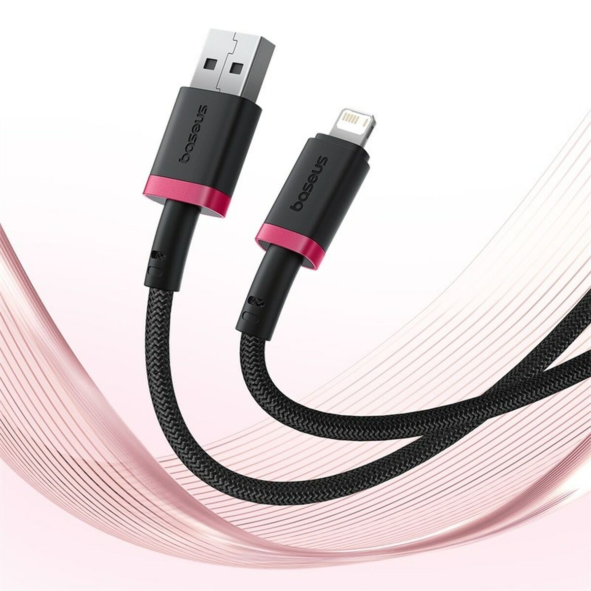 Cable USB a Lightning Baseus P10377801U01-01 Negro Rojo 1 m