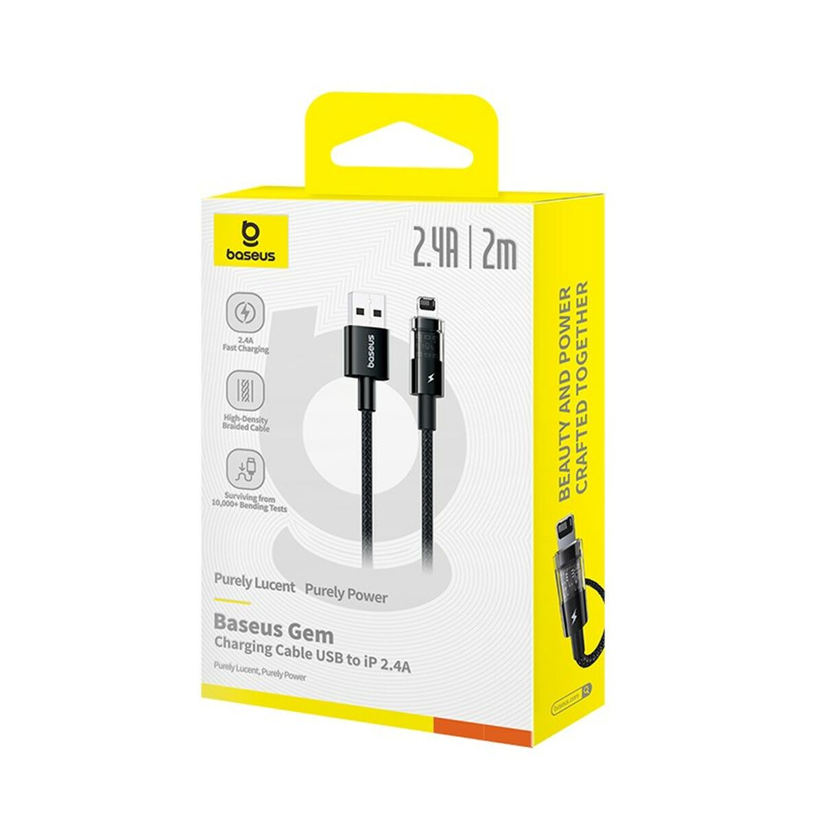 Cable USB a Lightning Baseus P10373003111-01 Negro 2 m