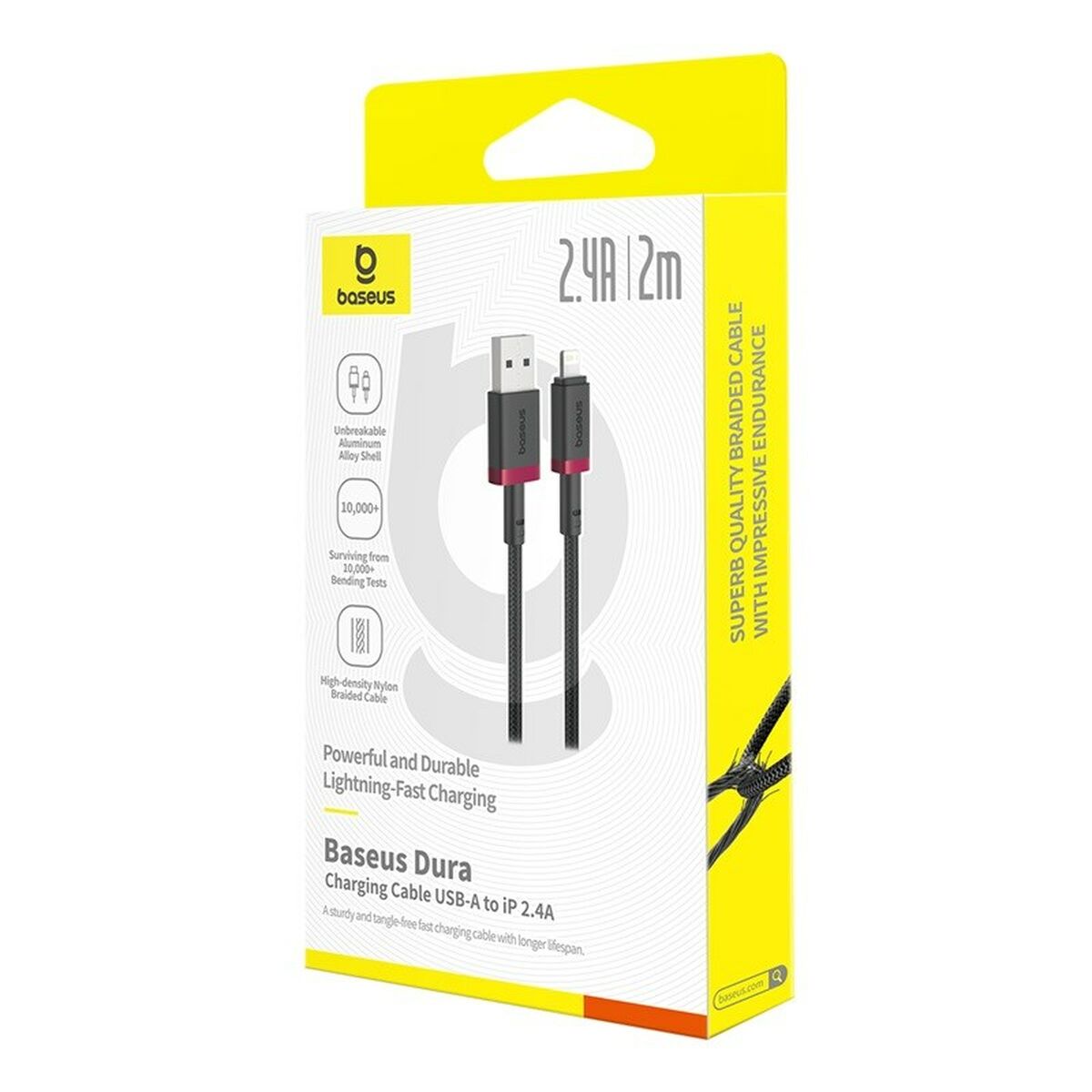Cable USB a Lightning Baseus P10377801U01-03 Negro Rojo 2 m