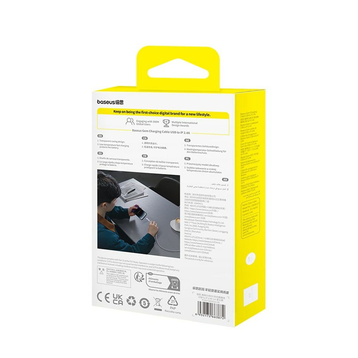 Cable USB a Lightning Baseus P10373003511-00 Púrpura 1 m