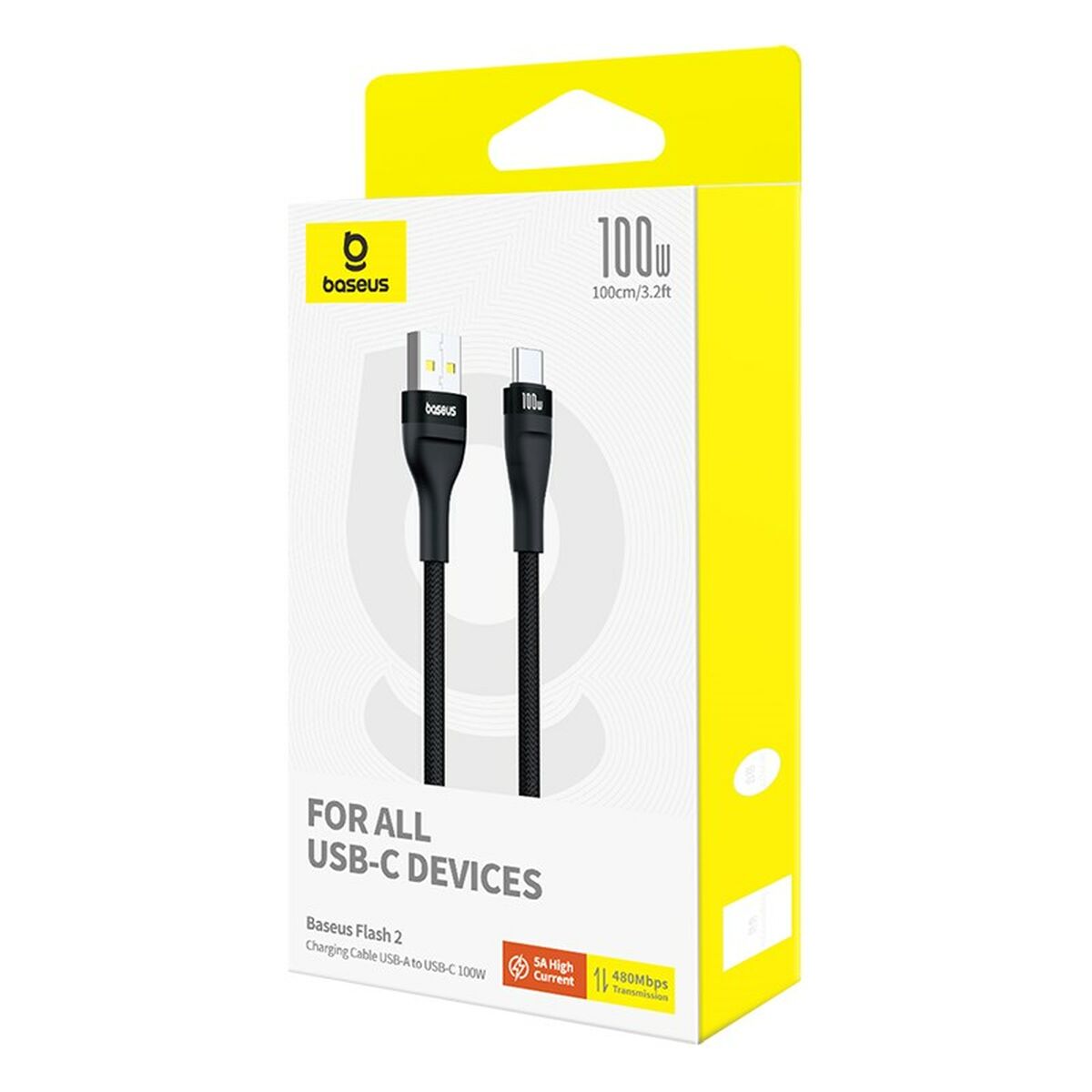Cable USB A a USB-C Baseus P10311804111-00 Negro 1 m