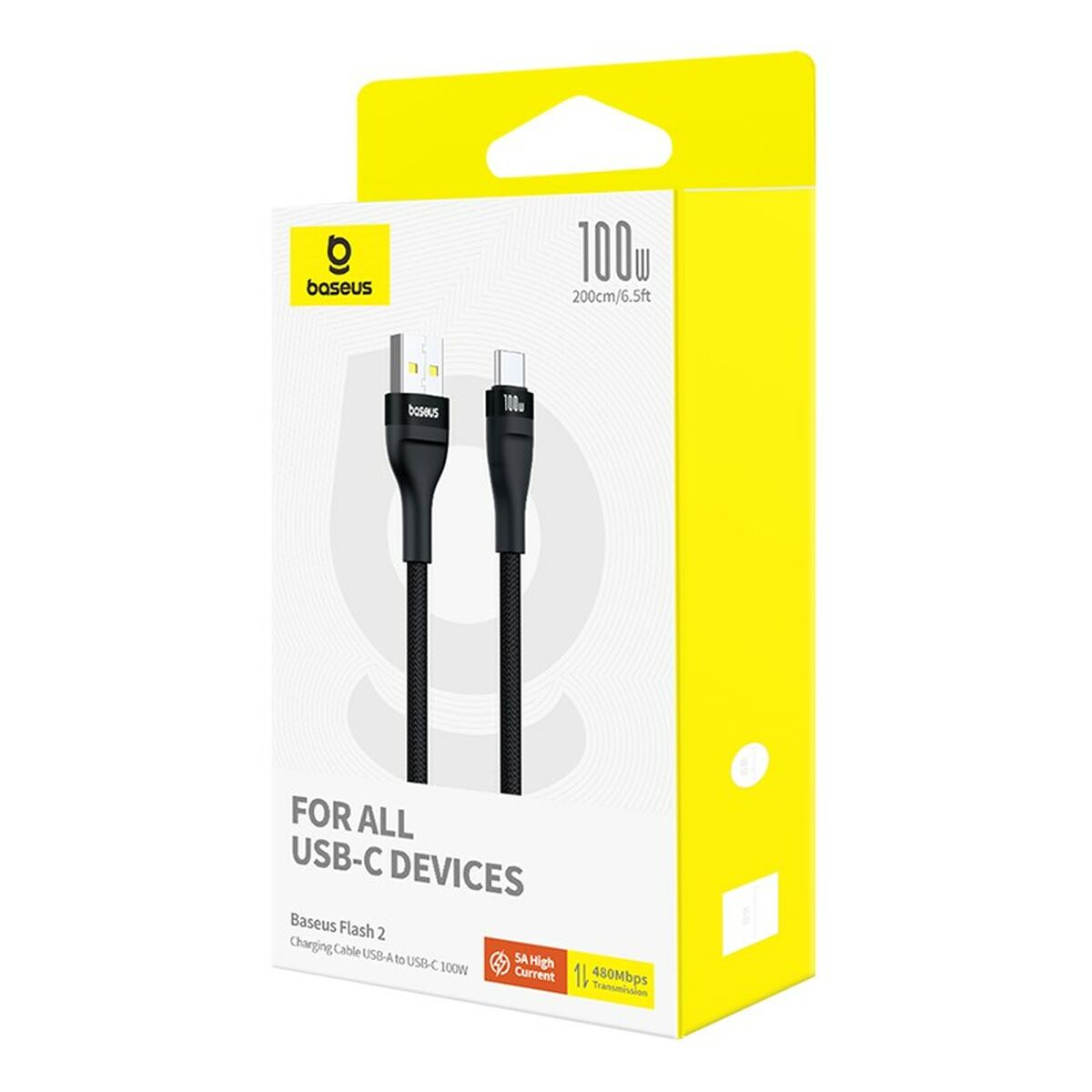Cable USB A a USB-C Baseus P10311804111-01 Negro 2 m