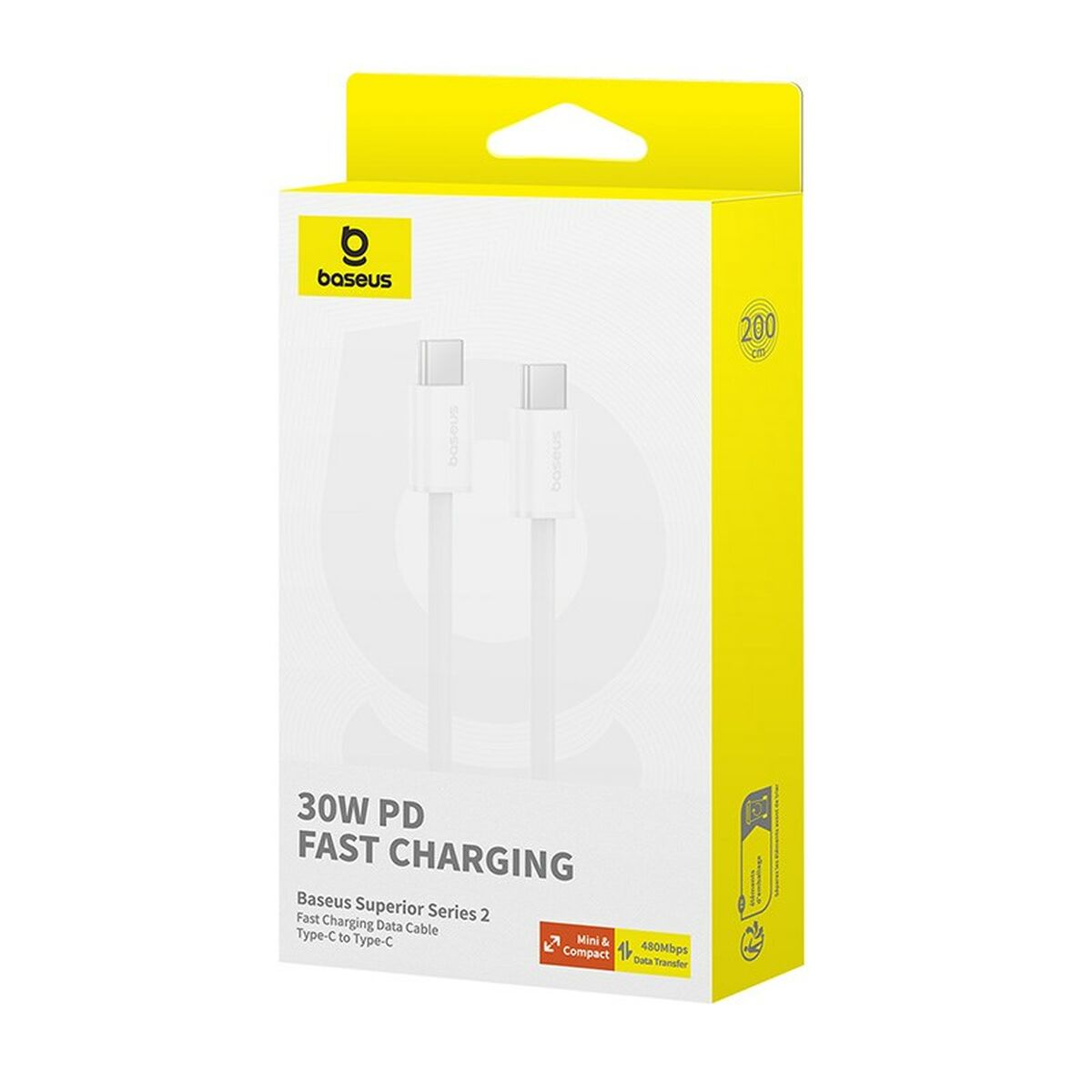Cable USB-C a USB-C Baseus P10365200211-01 Blanco 2 m