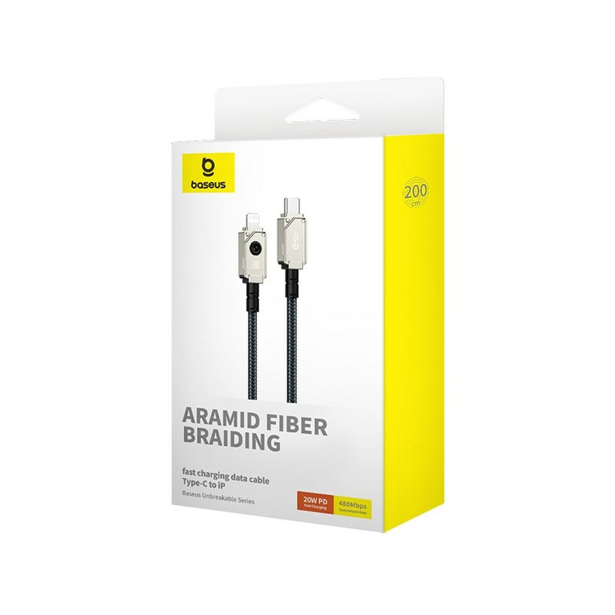 Cable USB-C a Lightning Baseus P10355803221-01 Blanco Negro 2 m