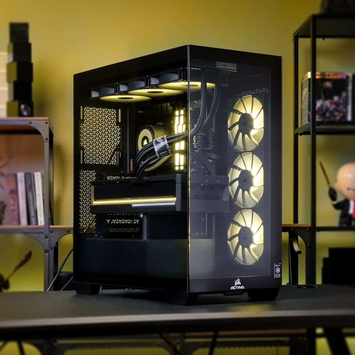 PC de Sobremesa Actina Actina iCUE 9800X3D/64B/2TB/RTX5090/1000W 64 GB RAM 2 TB SSD AMD Ryzen 7 9800X3D