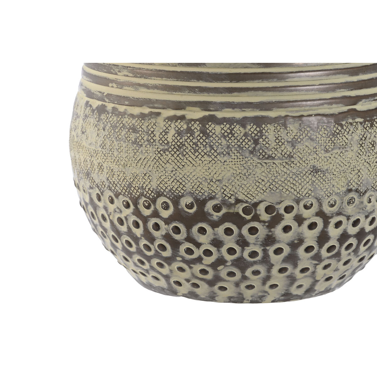 Jarrón Home ESPRIT Verde Aluminio 18 x 18 x 30 cm