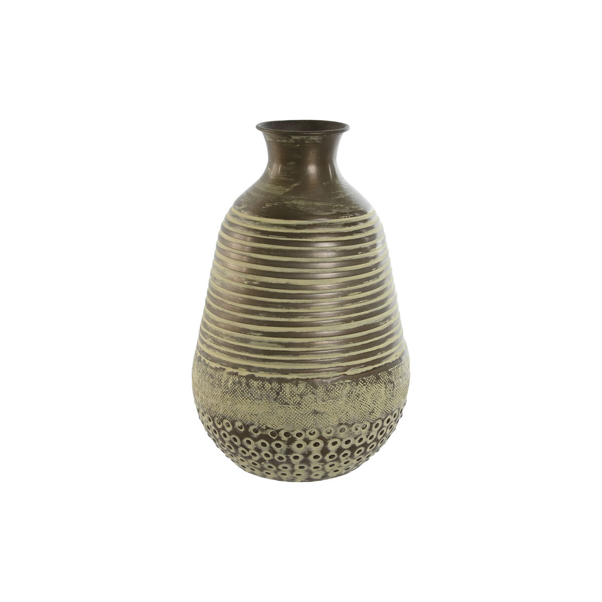 Jarrón Home ESPRIT Verde Aluminio 18 x 18 x 30 cm