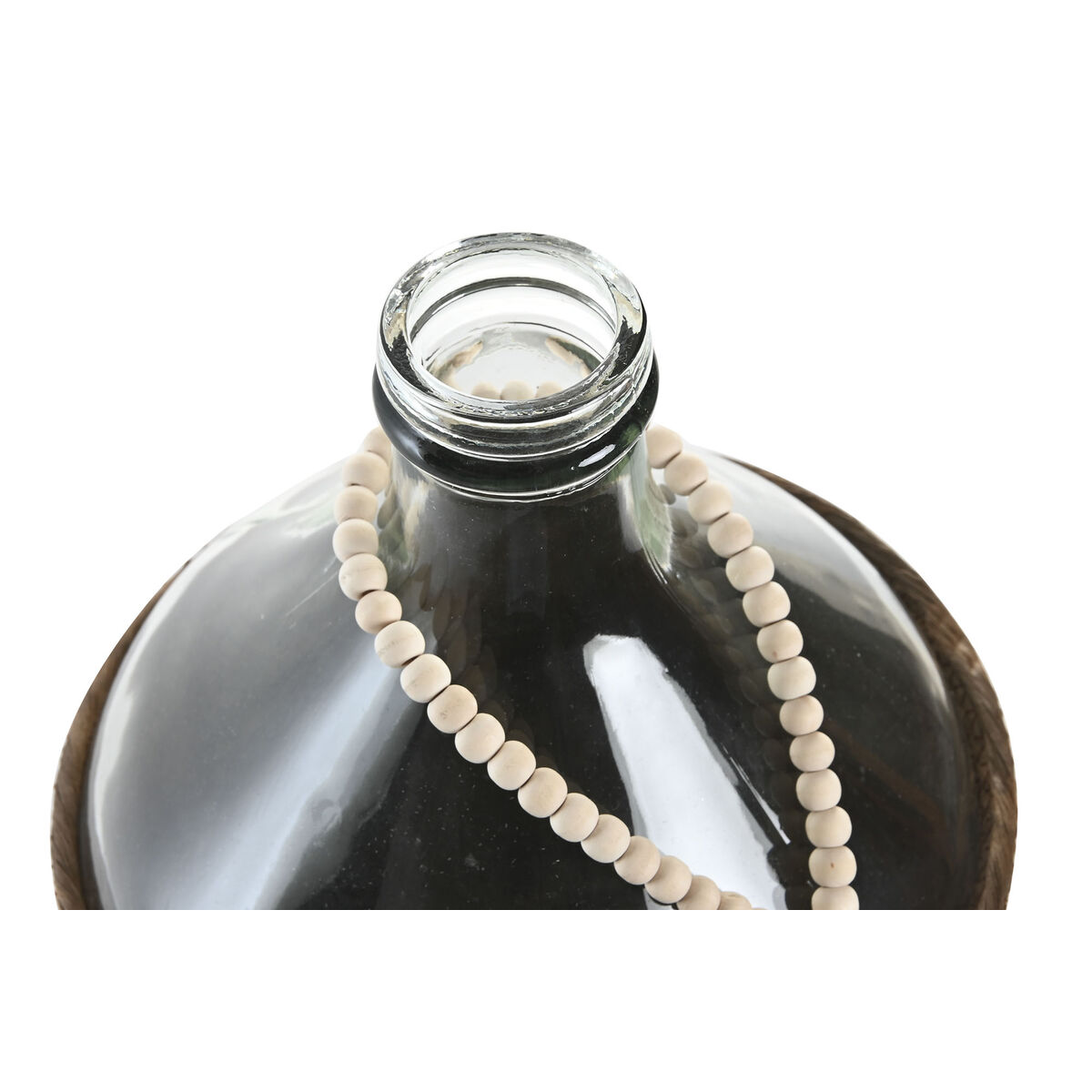 Jarrón Home ESPRIT Transparente Marrón oscuro Cristal Natural Colonial 26 x 26 x 39 cm