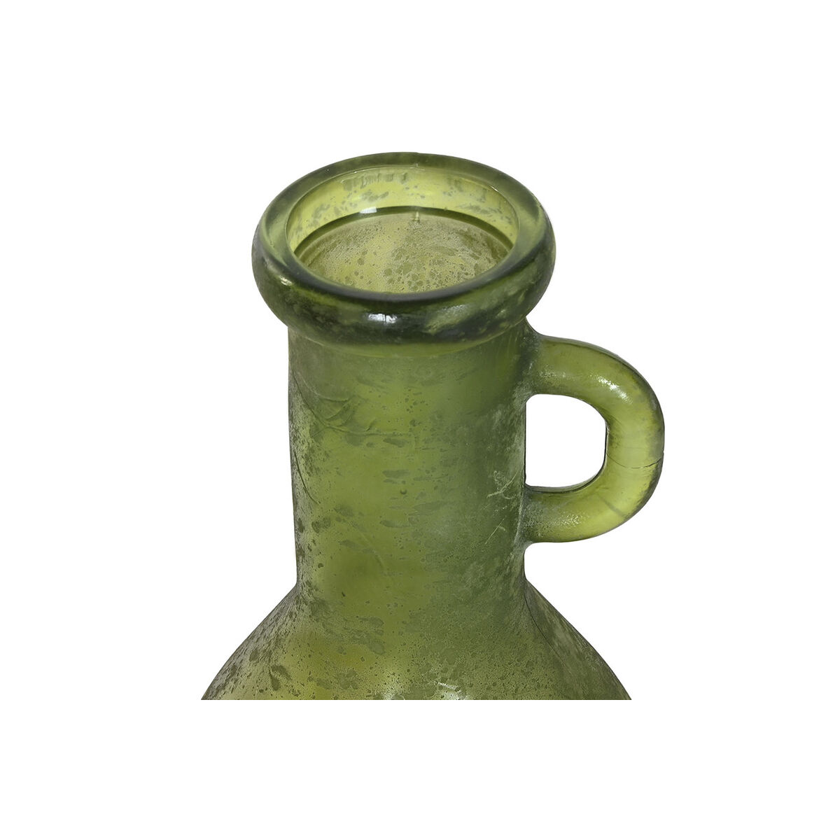 Jarrón Home ESPRIT Verde Cristal reciclado Acabado envejecido 18 x 18 x 75 cm