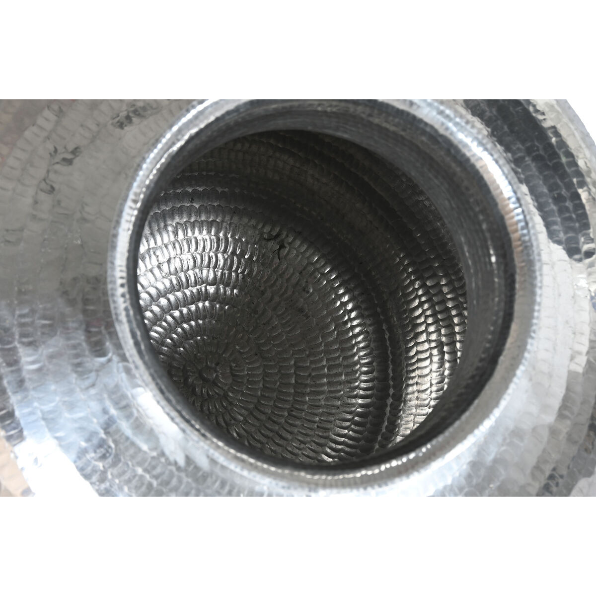 Jarrón Home ESPRIT Negro Plateado Aluminio 45 x 45 x 95 cm