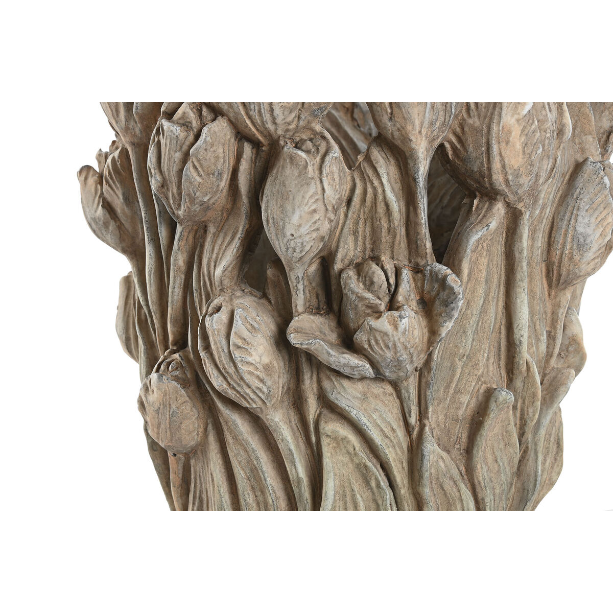 Jarrón Home ESPRIT Gris Cemento Tulipán 29 x 27 x 32 cm