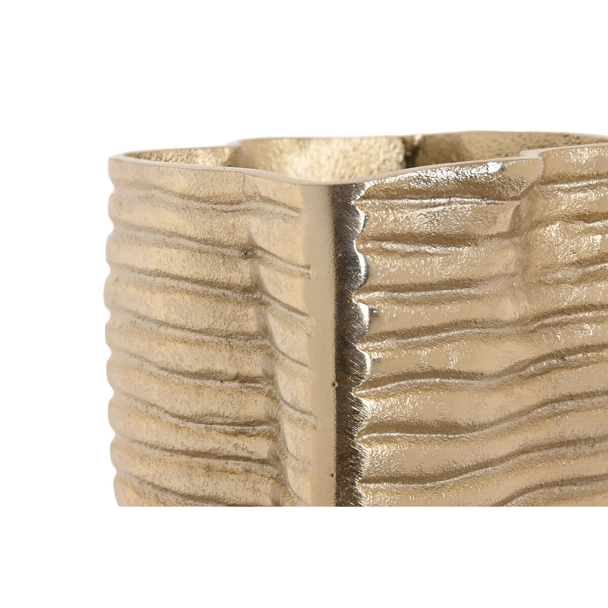 Jarrón Home ESPRIT Dorado Aluminio Abstracto Moderno 17 x 15 x 33 cm