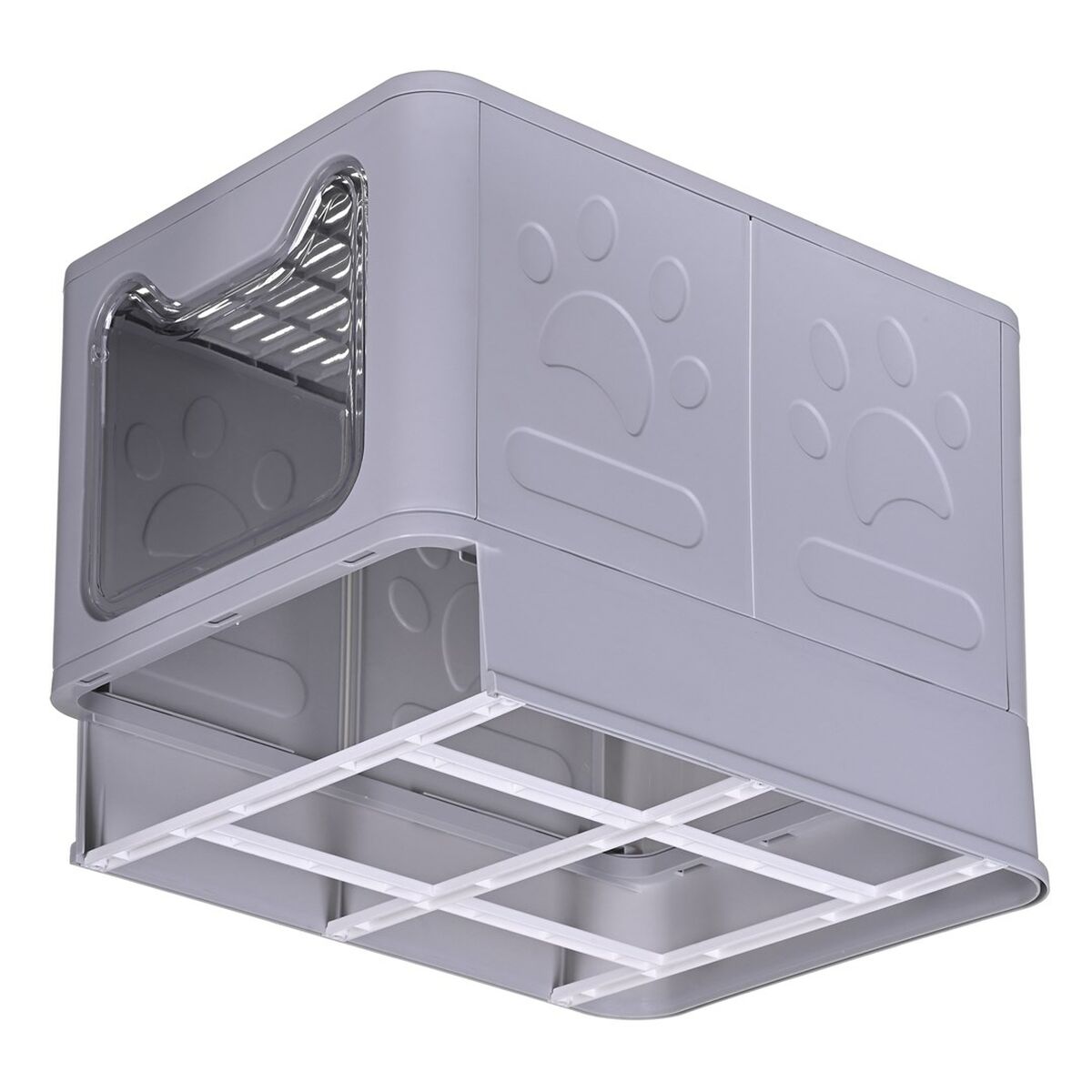 Arenero para Gatos Diamentiq Yoko Blanco Gris Plástico